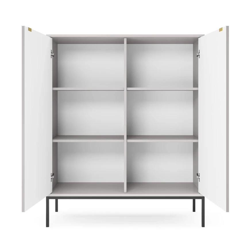 Kommode KARI K104 mit geriffelten Fronten und goldenen Griffen Kommode KARI K104 mit geriffelten Fronten und goldenen Griffen