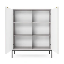 Kommode KARI K104 mit geriffelten Fronten und goldenen Griffen