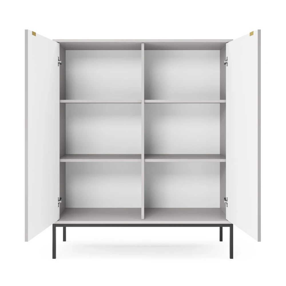 Kommode KARI K104 mit geriffelten Fronten und goldenen Griffen Kommode KARI K104 mit geriffelten Fronten und goldenen Griffen