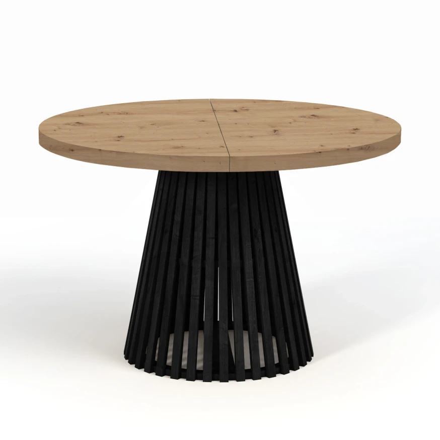 Runder Ausziehbarer Esstisch DOVER mit LAMELLEN