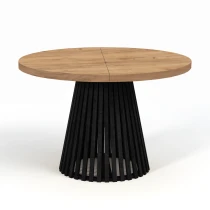 Runder Ausziehbarer Esstisch DOVER mit LAMELLEN