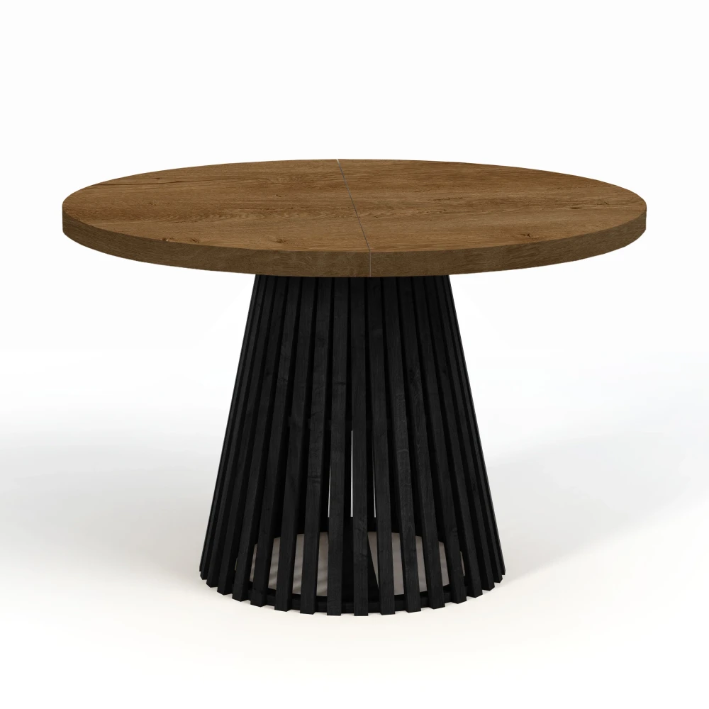 Runder Ausziehbarer Esstisch DOVER mit LAMELLEN