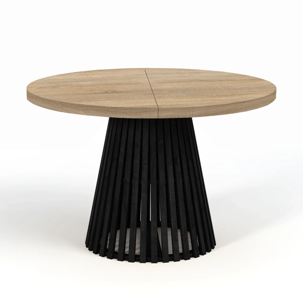 Runder Ausziehbarer Esstisch DOVER mit LAMELLEN