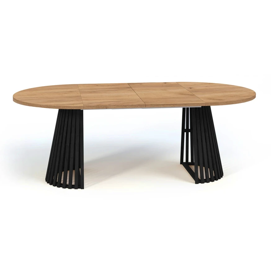 Runder Ausziehbarer Esstisch DOVER mit LAMELLEN