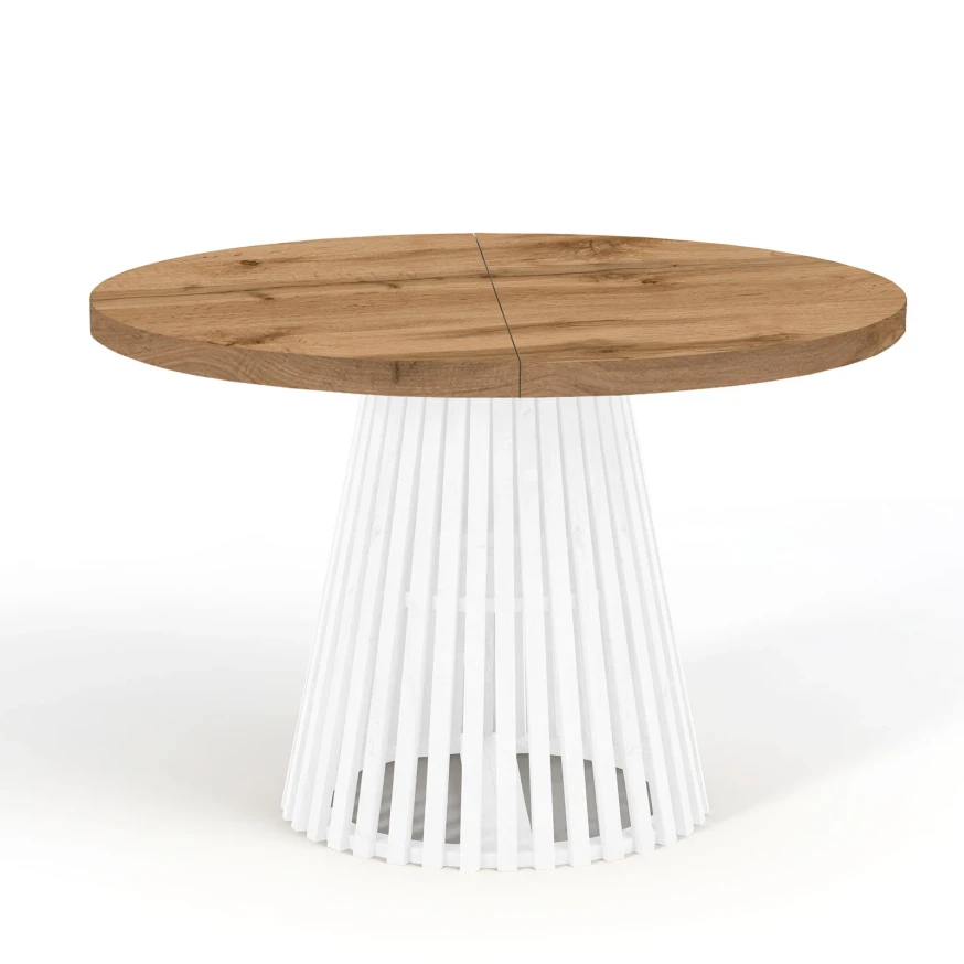 Runder Ausziehbarer Esstisch DOVER mit LAMELLEN