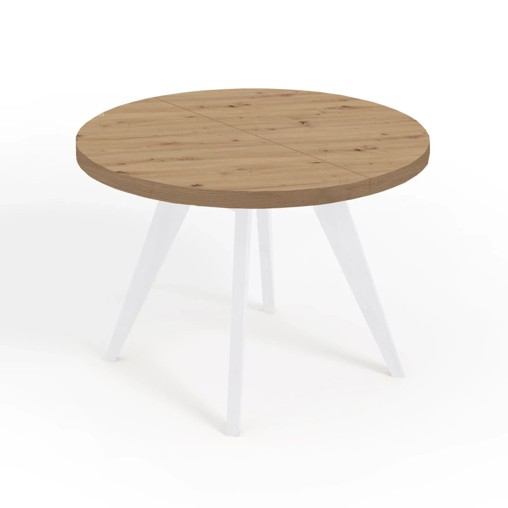 LORA 90 100 LOFT industrieller runder Holztisch