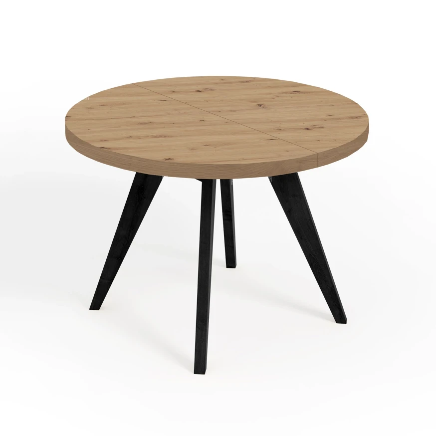 LORA 90 100 LOFT industrieller runder Holztisch