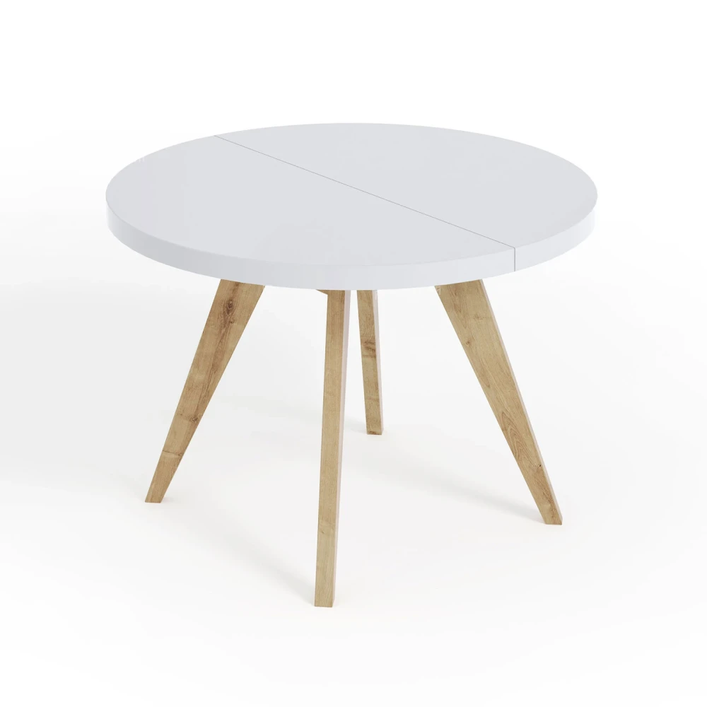 LORA 90 100 LOFT industrieller runder Holztisch