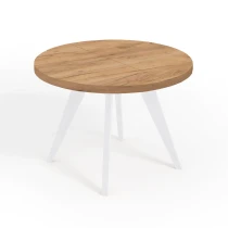 LORA 90 100 LOFT industrieller runder Holztisch