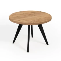 LORA 90 100 LOFT industrieller runder Holztisch