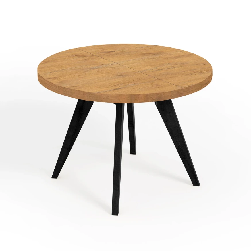 LORA 90 100 LOFT industrieller runder Holztisch