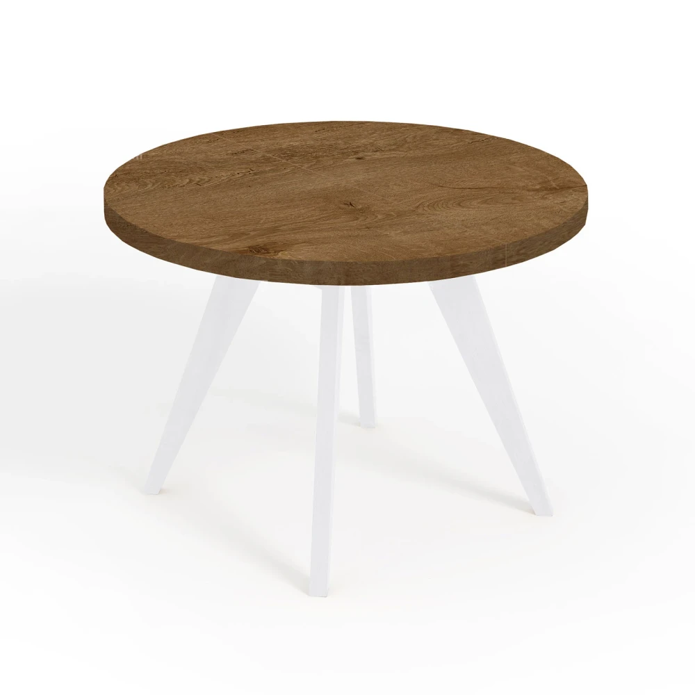 LORA 90 100 LOFT industrieller runder Holztisch