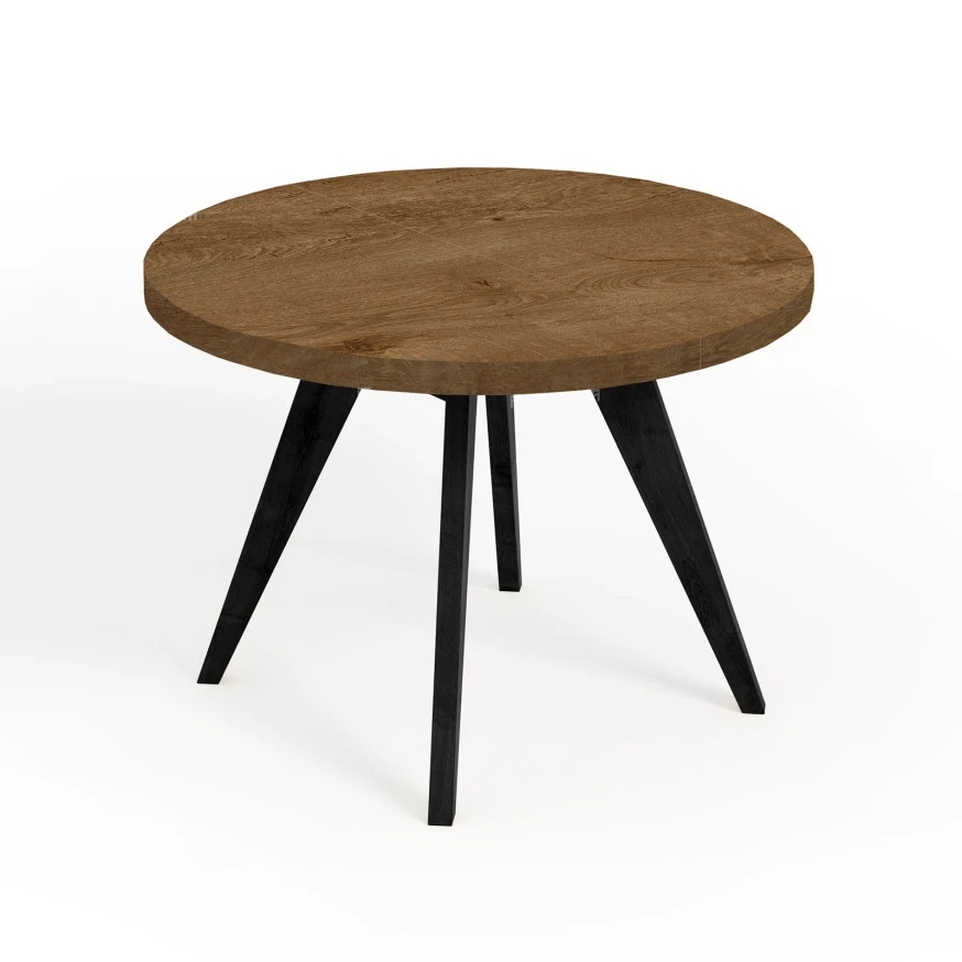 LORA 90 100 LOFT industrieller runder Holztisch