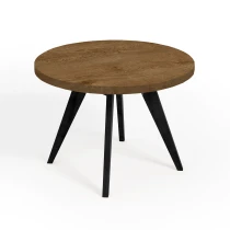 LORA 90 100 LOFT industrieller runder Holztisch