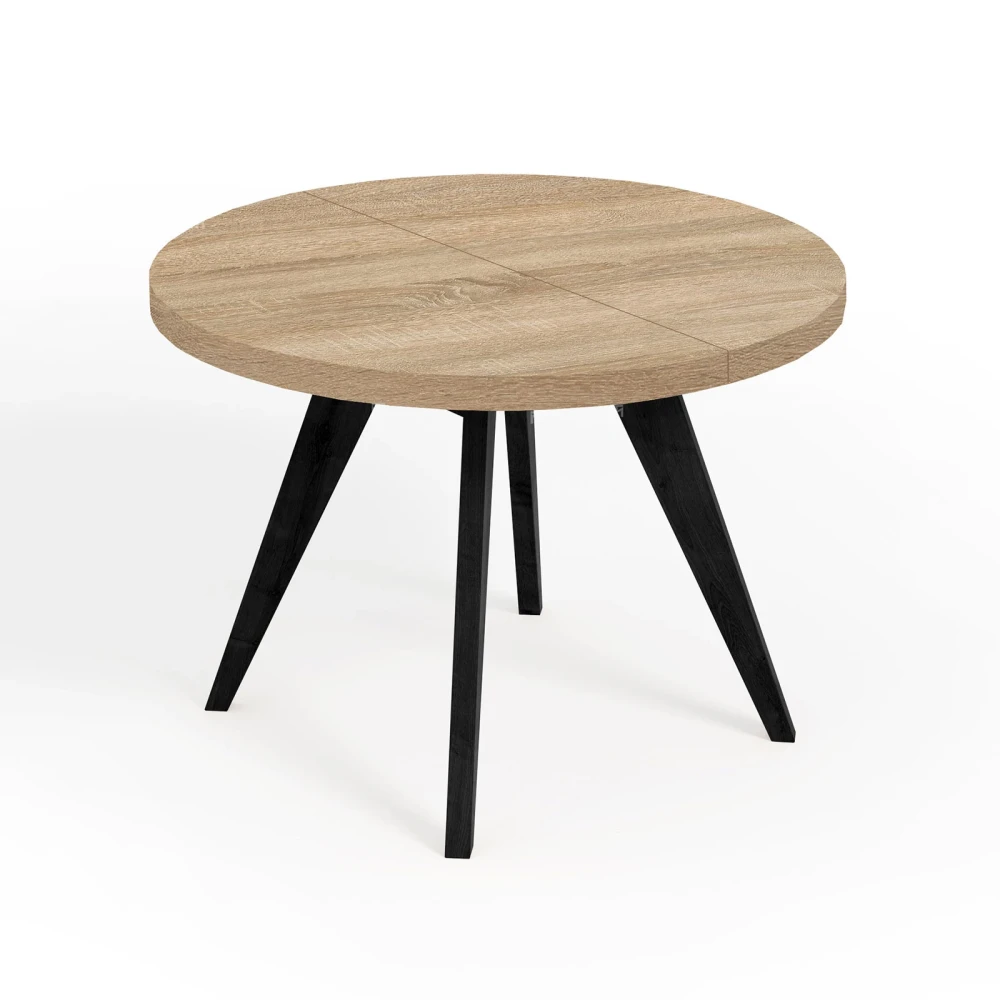 LORA 90 100 LOFT industrieller runder Holztisch