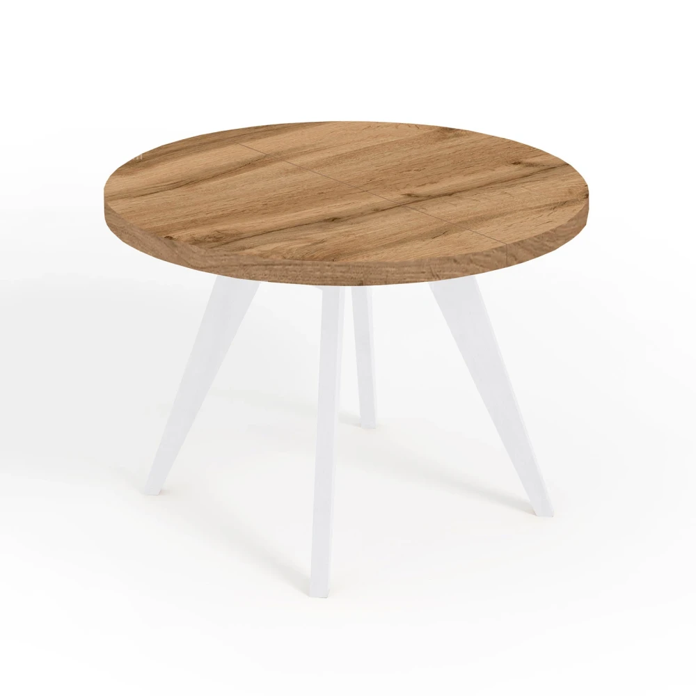 LORA 90 100 LOFT industrieller runder Holztisch