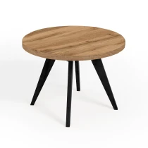 LORA 90 100 LOFT industrieller runder Holztisch