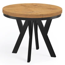 Runder Ausziehbarer Esstisch PERO 90 100 LOFT industrieller runder Holztisch