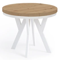 Runder Ausziehbarer Esstisch PERO 90 100 LOFT industrieller runder Holztisch