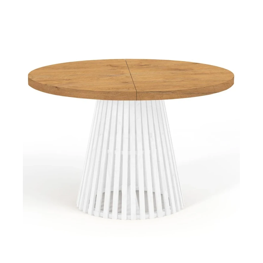 Runder Ausziehbarer Esstisch DOVER mit LAMELLEN