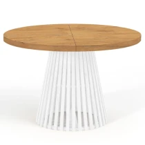 Runder Ausziehbarer Esstisch DOVER mit LAMELLEN