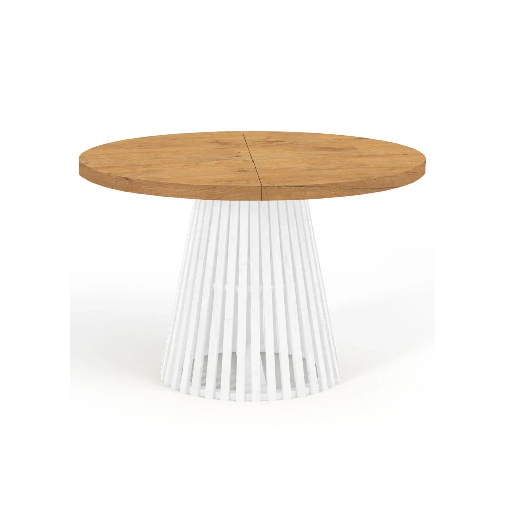 Runder Ausziehbarer Esstisch DOVER mit LAMELLEN