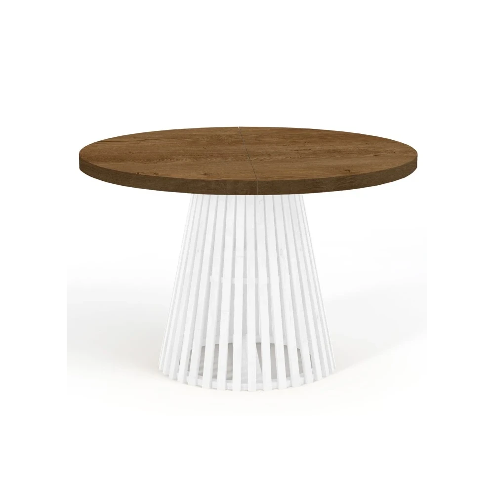 Runder Ausziehbarer Esstisch DOVER mit LAMELLEN