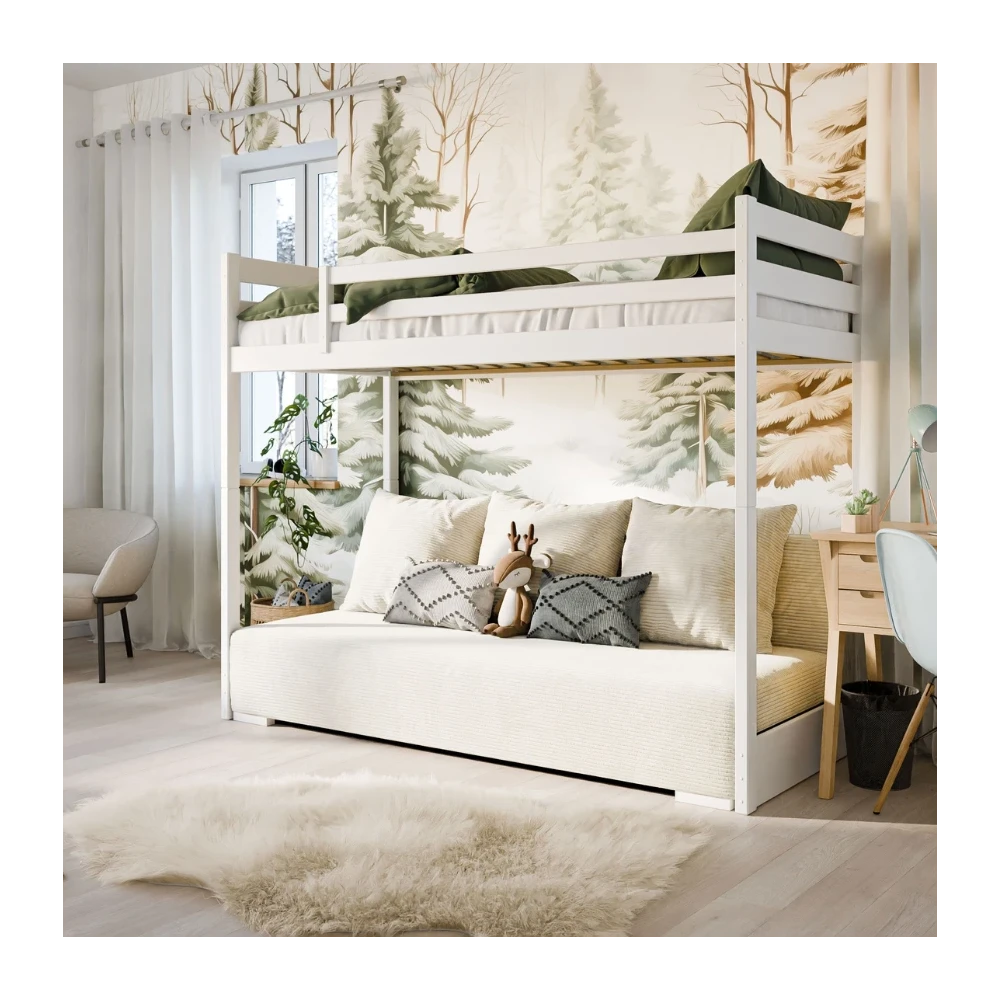 Hochbett SOFIA mit ausziehbarem Schlafsofa, Kinderbett Hochbett SOFIA mit ausziehbarem Schlafsofa, Kinderbett