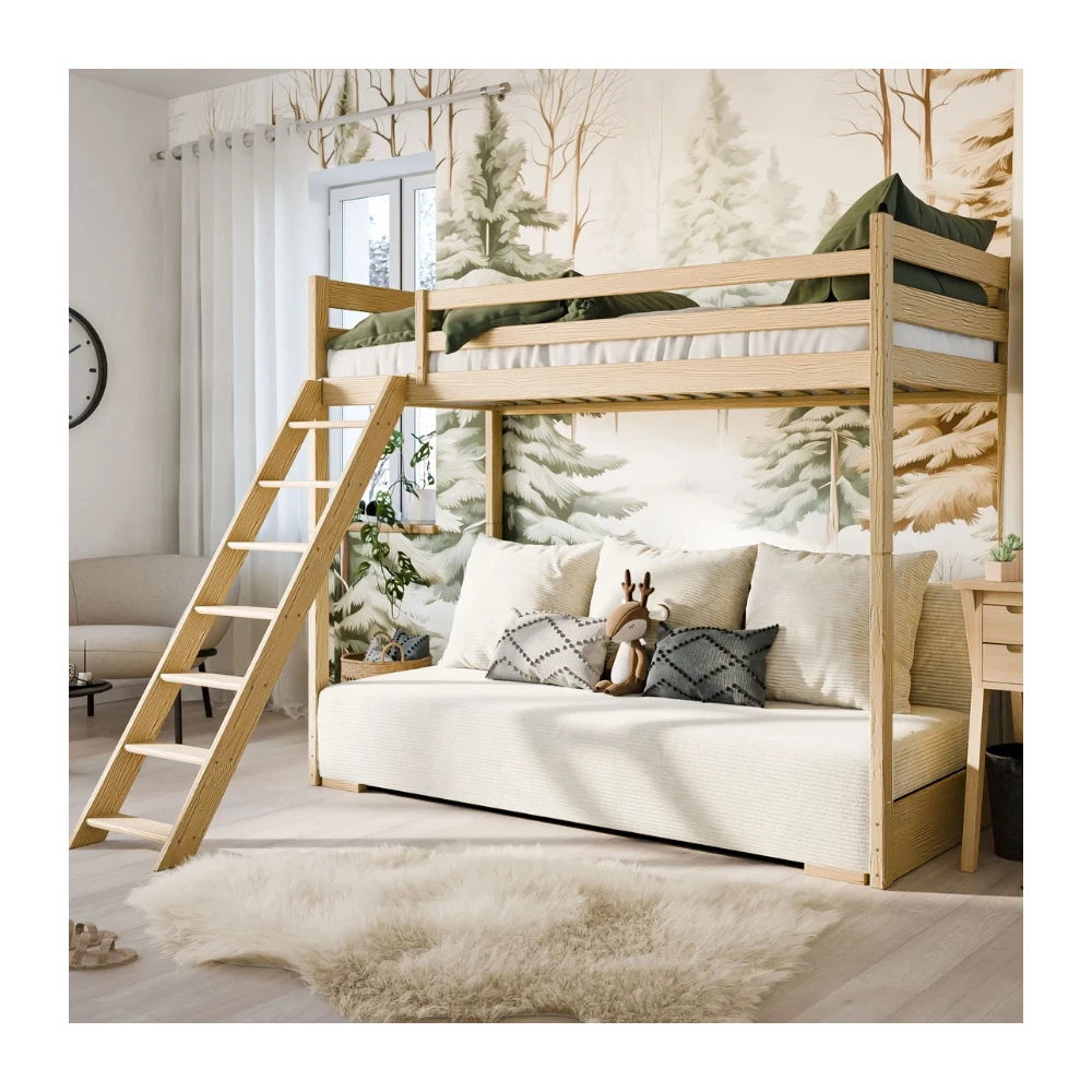 Hochbett SOFIA mit ausziehbarem Schlafsofa, Kinderbett Hochbett SOFIA mit ausziehbarem Schlafsofa, Kinderbett