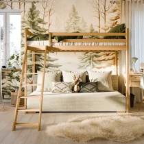 Hochbett SOFIA mit ausziehbarem Schlafsofa, Kinderbett