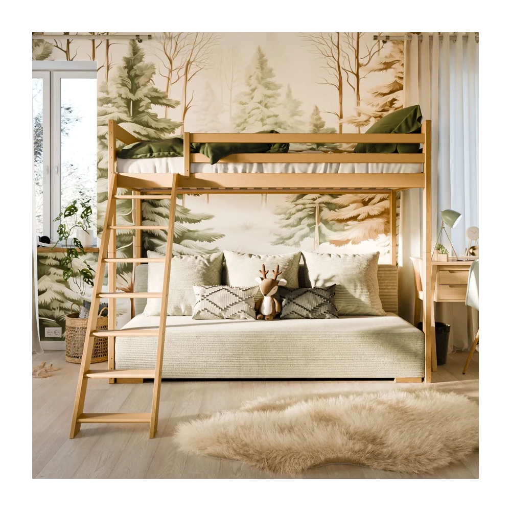 Hochbett SOFIA mit ausziehbarem Schlafsofa, Kinderbett Hochbett SOFIA mit ausziehbarem Schlafsofa, Kinderbett