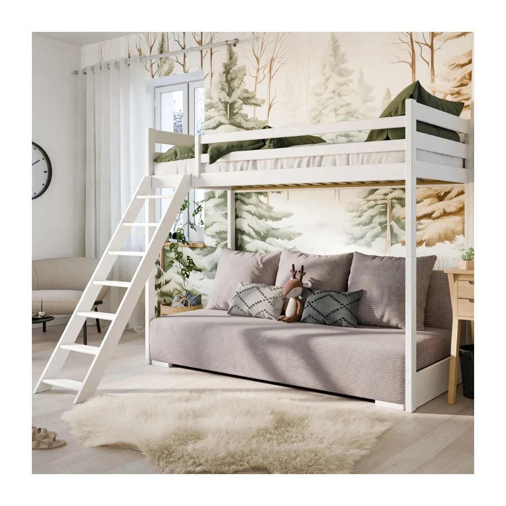 Hochbett SOFIA mit ausziehbarem Schlafsofa, Kinderbett Hochbett SOFIA mit ausziehbarem Schlafsofa, Kinderbett