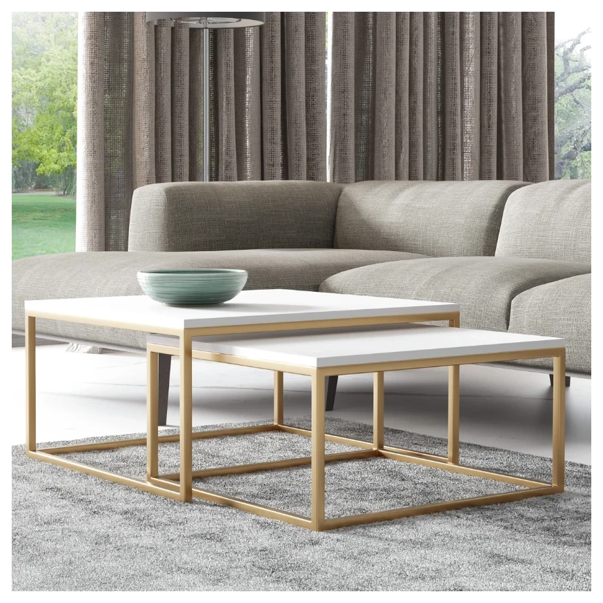 DAKAR 2in1 Golden rechteckiger Couchtisch, Loft-Industrie, Metall, quadratischer Couchtisch DAKAR 2in1 Golden rechteckiger Couchtisch, Loft-Industrie, Metall, quadratischer Couchtisch