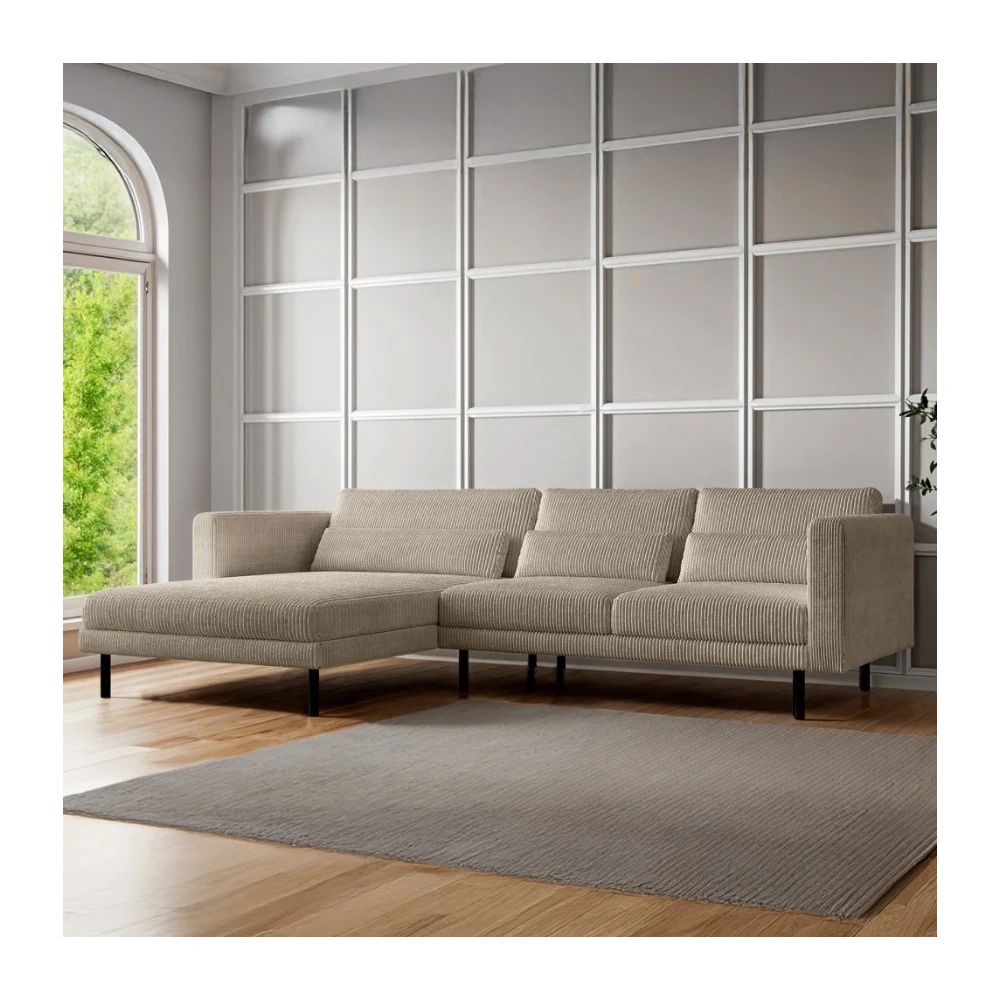 Ecksofa DUNI L universell nicht klappbar auf hohen Beinen