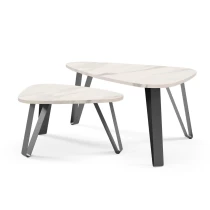 Couchtisch ORIS 2in1 Bein Kaschmir Weiß Schwarz zur Auswahl