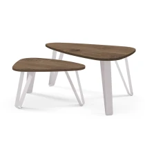 Couchtisch ORIS 2in1 Bein Kaschmir Weiß Schwarz zur Auswahl