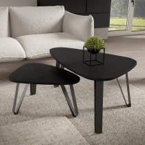 Couchtisch ORIS 2in1 Bein Kaschmir Weiß Schwarz zur Auswahl