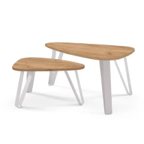 Couchtisch ORIS 2in1 Bein Kaschmir Weiß Schwarz zur Auswahl