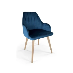 Polsterstuhl LS109 Loft Knöpfe gesteppt moderner Schalensessel Marineblau