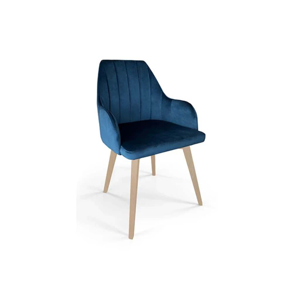 Polsterstuhl LS109 Loft Knöpfe gesteppt moderner Schalensessel Marineblau