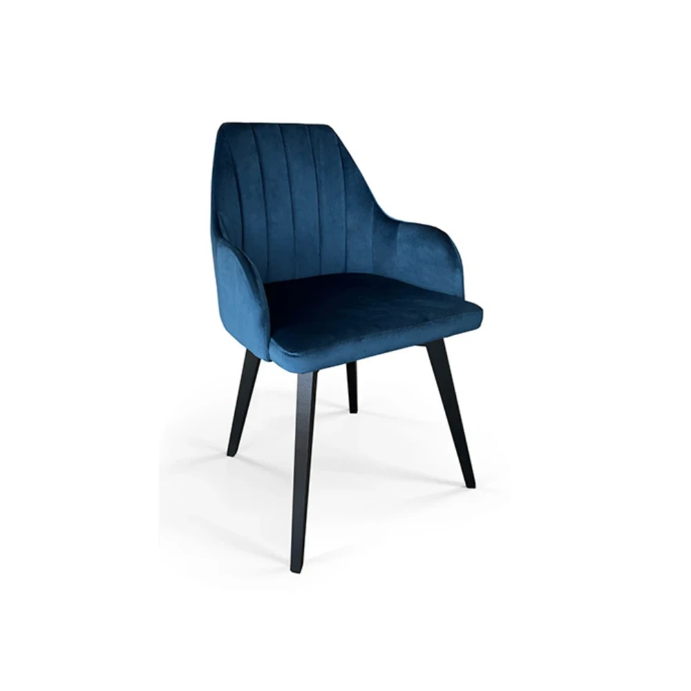 Polsterstuhl LS109 Loft Knöpfe gesteppt moderner Schalensessel Marineblau