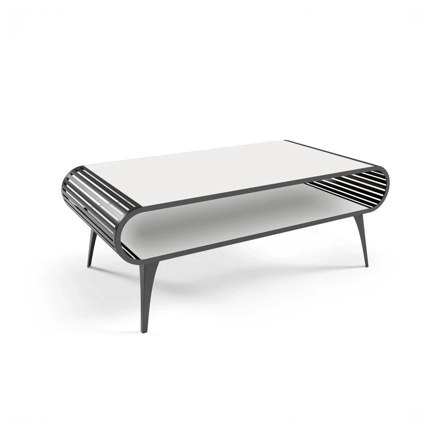 Couchtisch AVO mit Ablage abgerundet durchbrochen