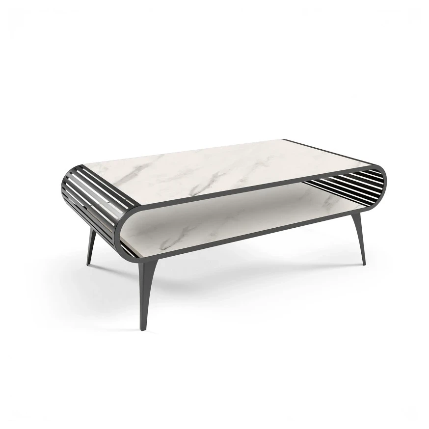 Couchtisch AVO mit Ablage abgerundet durchbrochen