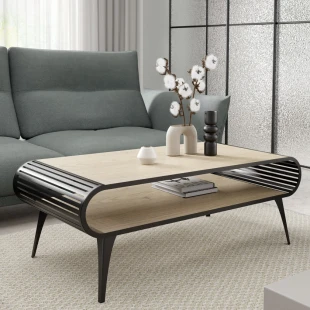 Couchtisch AVO mit Ablage abgerundet durchbrochen