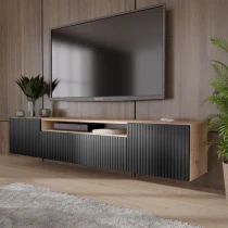 TV-Lowboard RIO 200 cm hängend mit geriffelter Front