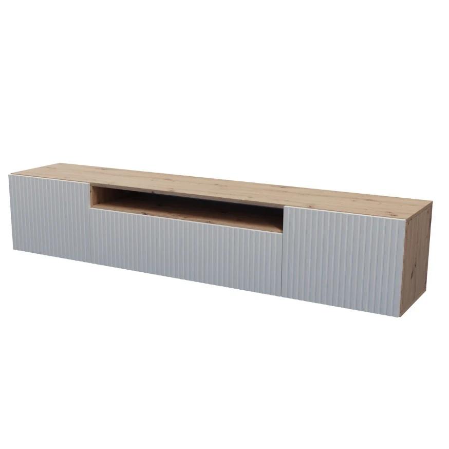 TV-Lowboard RIO 200 cm hängend mit geriffelter Front TV-Lowboard RIO 200 cm hängend mit geriffelter Front