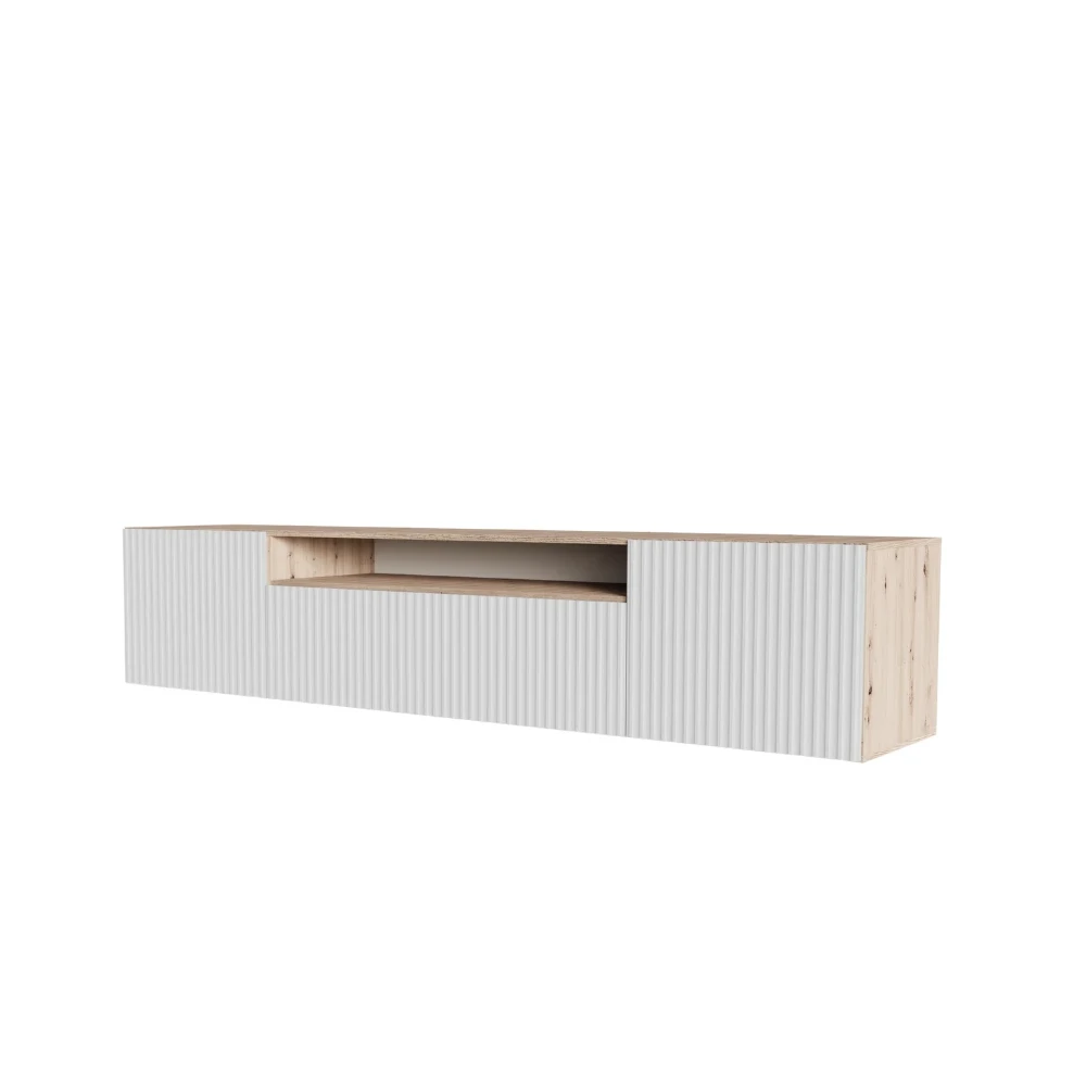 TV-Lowboard NEO 200 cm hängend mit geriffelter Front TV-Lowboard NEO 200 cm hängend mit geriffelter Front