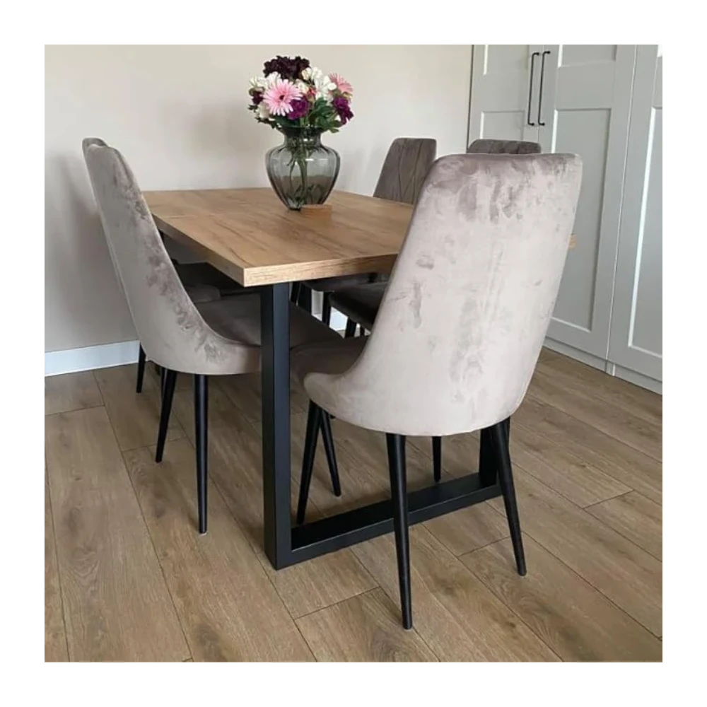 LOFFTI rechteckiger Tisch mit Metallbeinen