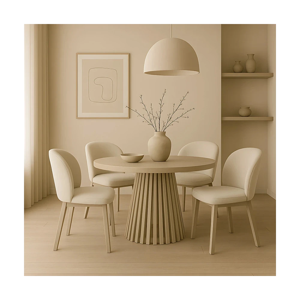 Runder Ausziehbarer Esstisch DOVER mit LAMELLEN