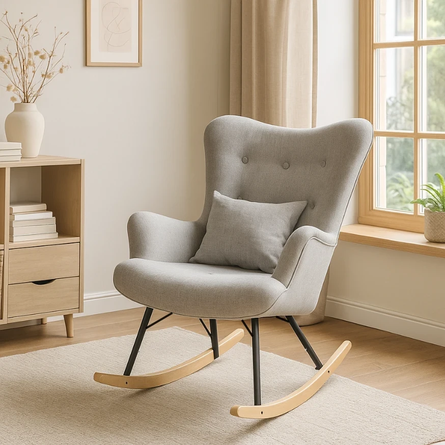 SELVI Schaukelstuhl mit Schaukelkufen